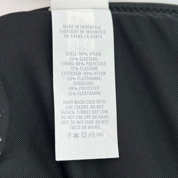 Aerie Women's Triangle Bikini Swim Top Size M Black Tie Back Banded Padded - Picture 7 of 8